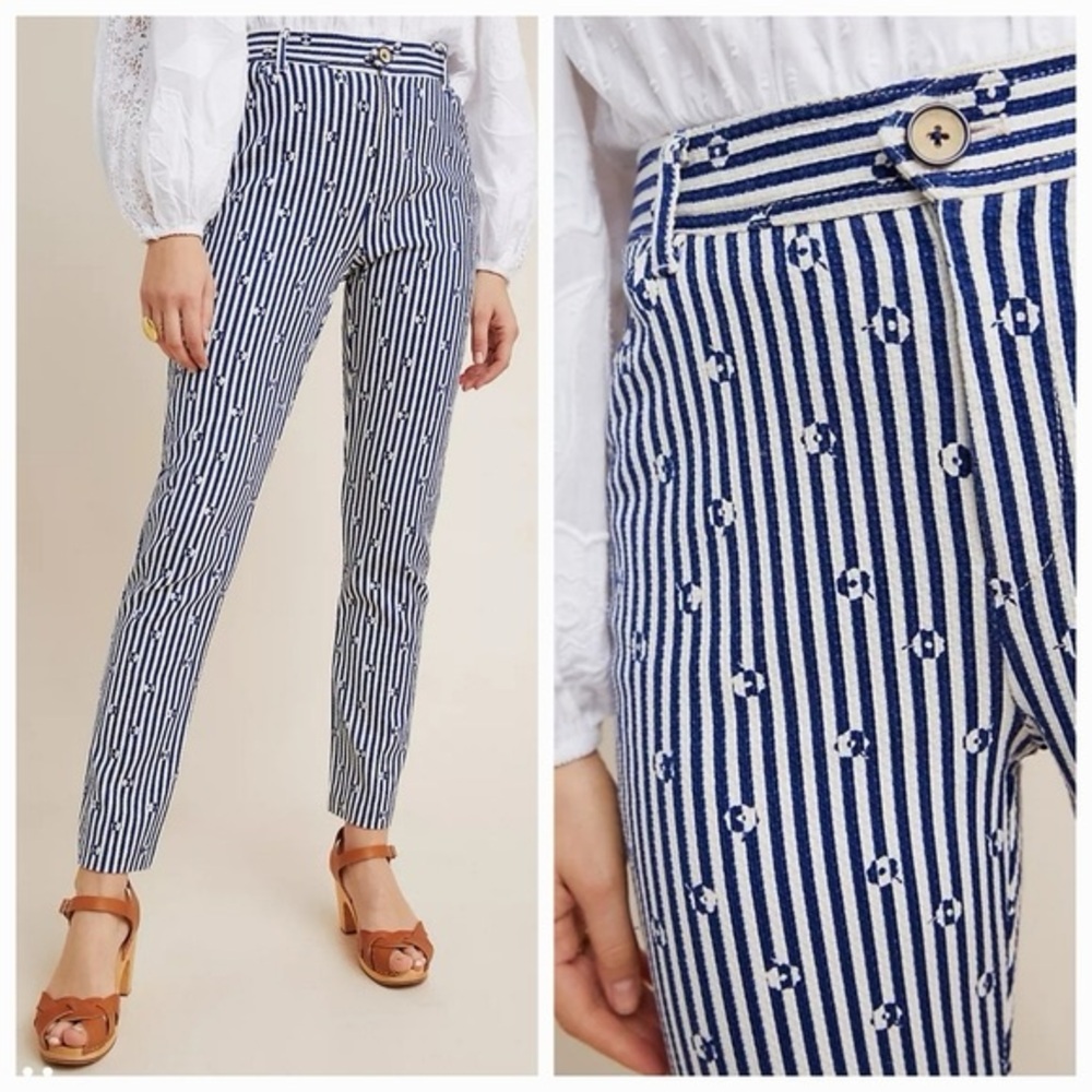 Anthropologie High Rise Essential Slim Trouser Pant Womens Size 12